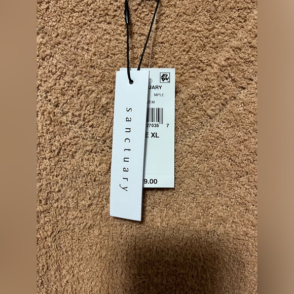 NWT Sanctuary V-neck textured teddy, balloon sleeve pullover sweater XL Camel - Picture 5 of 11